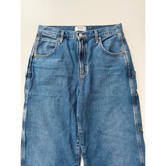 Agolde magda dark wash wide leg carpenter jeans - size 28 - Picture 5 of 10